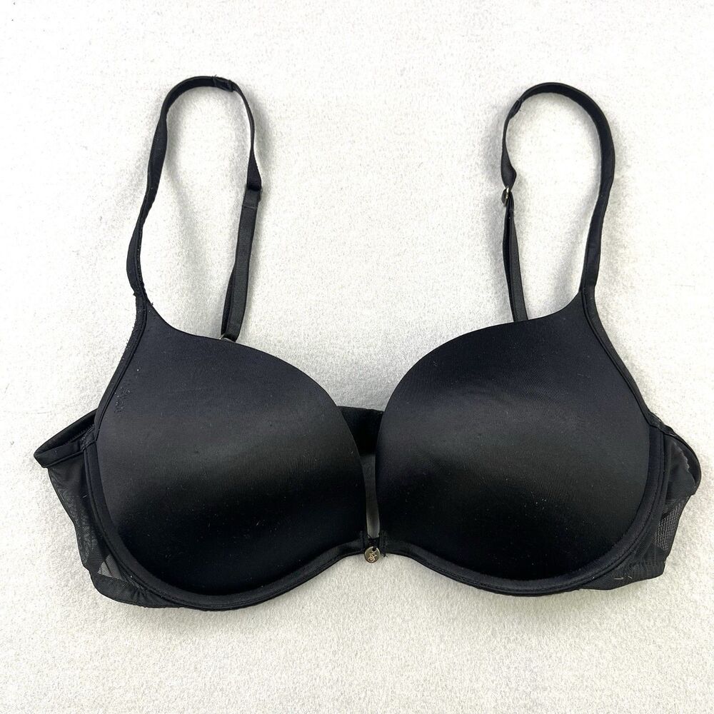 Victoria's Secret PINK T-Shirt Bra 34C Black Wear Everywhere Lightly Lined